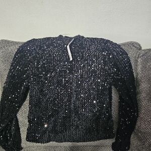 Sequin black turtle neck